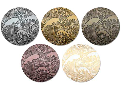 Магнитные клипсы  для штор "Морская волна", матовые. Серия "Алди", 45 мм