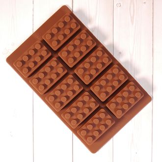 Форма силиконовая для шоколада &quot;Лего №1&quot; 19*12 см, 10 ячеек
