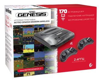 SEGA Retro Genesis Modern Wireless + 170 игр + 2 беспроводных джойстика 2.4ГГц