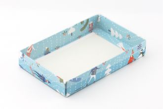 Коробка на 2 печенья с ПРОЗРАЧНОЙ КРЫШКОЙ (18*11*3 см), Зимний каток