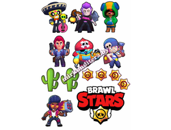 Вафельная картинка, размер А4, BRAWL STARS №3