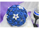 Комплект свадебных аксессуаров в бело-синей гамме