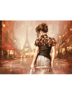 Алмазная картина (мозаика) &quot;Одинокий вечер в Париже&quot;  30*40/40*50 см