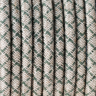 Текстильный кабель Cab.D62 Green Thyme Lozanga Cotton and Natural Linen Зеленый Лозанга Натур лен