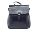 Кожаный женский рюкзак-трансформер синий