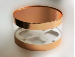 Тубус Коробка для капкейков (на 4 штуки) прозрачная d200 h100, ЗОЛОТАЯ (040672)