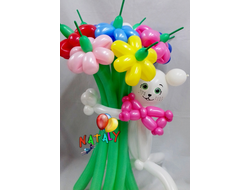 Букет ромашек "Милый котенок" из воздушных шаров
