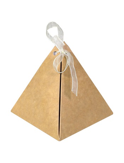 Коробка картонная "Пирамидка", 90*90*100 мм, (бурая/белая)