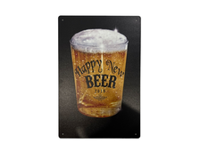 Металлическая табличка Счастливого нового пива ( Happy New Beer), 20х30 см