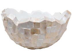 Кашпо Baq Design Oceana pearl bowl white (60 см) с отделкой раковинами устриц