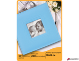 Фотоальбом BRAUBERG «Cute Baby» на 200 фото 10×15 см, под кожу, бумажные страницы, бокс, синий. 391142