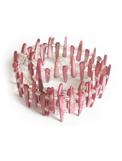 Подхват «Коралловый» с перламутром и прозрачными бусинами