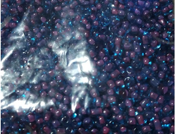 Бисер Китайский №12-314 голубой прозрачный с внутренним фиолетовым окрашиванием, 50 грамм