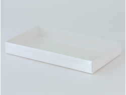 Коробка на 5 печений с прозрачной крышкой (25*15*3 см), белая