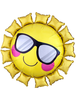 Фольгированный шар с гелием "Солнце в очках" 68*68см