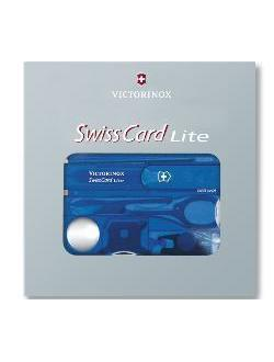 0.7322.T2 Швейцарская карта SwissCard Lite, синяя полупрозрачная, Victorinox