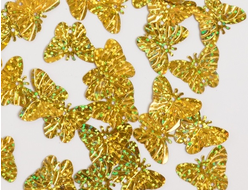 Пайетки бабочки, цвет золотой, 10 гр, размер 22 мм* 17 мм, примерно 90-100 шт