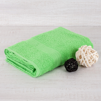 Салатовое полотенце оптом махровое пр-во Байрамали (бордюр «косичка»)