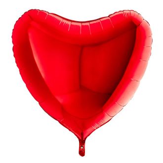 Шар (36&#039;&#039;/91 см) Сердце, Красный, 1 шт.