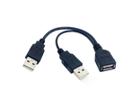 Переходник USB гнездо — 2 USB штекера (передача данных с доп питанием)
