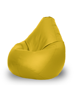 Кресло мешок груша Boss ЭкоКожа жёлтый