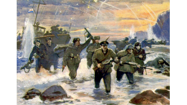 морские пехотинцы десантируются на берег (картина)