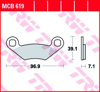 Тормозные колодки задние/передние TRW MCB619 (FA159)  для квадроциклов Polaris Outlaw 450/500 MXR/OTW,  Revolver 500, Sportsman 500/600/700/800  HO/EFI/FOREST/TOURING/4x4, Ranger RZR 570/800