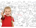 Плакат раскраска Весёлые старты для детей