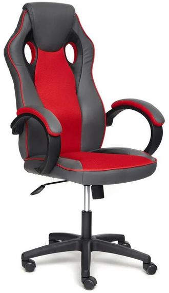 Кресло компьютерное RACER GT new кож/зам/ткань, металлик/красный
