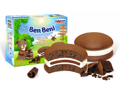 Шоколадный бисквит, прослоенный суфле и начинкой со вкусом шоколада «Ben Beni»