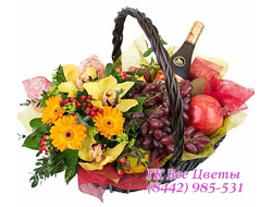 Корзина фруктов и цветов Экзотика и Тропики