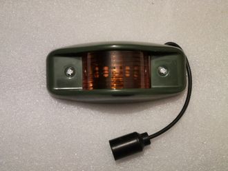 Габаритный фонарь LED зеленый корпус 12V/24V (желтый)