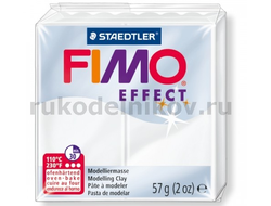 полимерная глина Fimo effect, цвет-translucent white 8020-014 (полупрозрачный белый), вес-57 гр