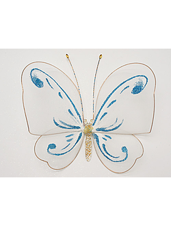 Декор для штор недорогой в виде бабочек украшенный росписью и блестками