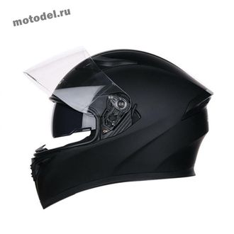 Мотошлем JK SX09 интеграл (шлем) с очками, черный матовый