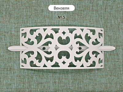 Арт. "Вензеля". Металлическая пряжка-подхват для портьер