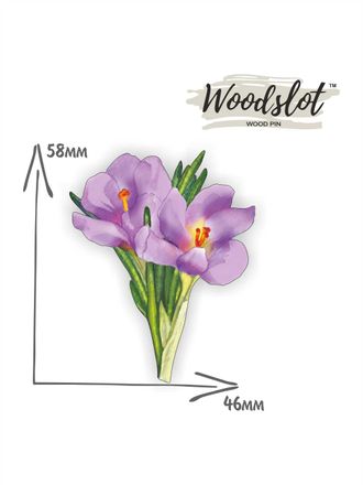 Сиреневый крокус - Брошь/ значок - 467