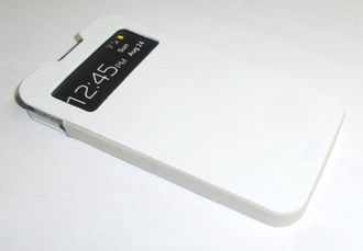 Чехол кожаный для  Galaxy S4 (оригинал), белый