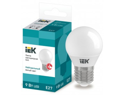 Лампа светодиодная IEK шар G45 E27 9W(810lm) 4000К 4K ECO LLE-G45-9-230-40-E27