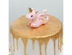 Топпер для торта "Единорог" 8,7х3,5х7 см, розовый