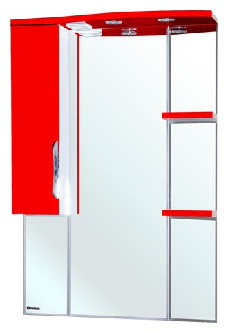 Шкаф-зеркало Lindis Олимп-Люкс 75 , правое с подсветкой, красный