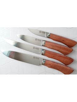 Набор Кухонных ножей сталь Х12МФ бубинго мельхиор