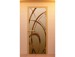 Дверь для сауны, серия &quot;Арабика&quot;, стекло бронзовое