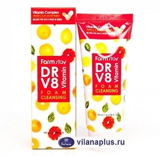 FarmStay Пенка Очищающая с комплексом Витаминов Dr-V8 Vitamin Foam Cleansing,100 мл. 775885