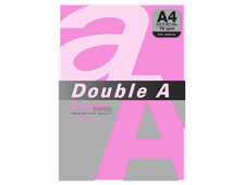 Бумага цветная DOUBLE A, А4, 75 г/м2, 100 л., неон, розовая 115133