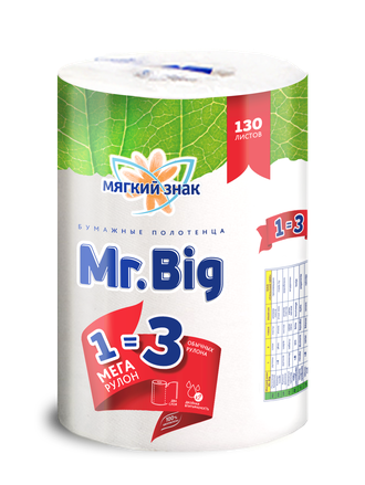 Полотенца бумажные &quot;Мягкий знак&quot;™ &quot;Mr. Big 3 в 1&quot; 2сл. 1 рулон С5 (24 шт в мешке)