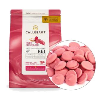 Шоколад из какао бобов РУБИ 47,3 % в каллетах Barry Callebaut, 100 г