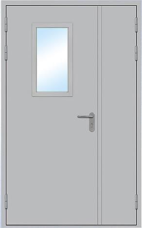 Дверь противопожарная двупольная остекленная ДПМО-2 ei-60