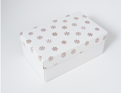 Коробка подарочная ВЫСОКАЯ 2П-В 7 см БЕЗ ОКНА (18*11* выс 7 см), снежинки