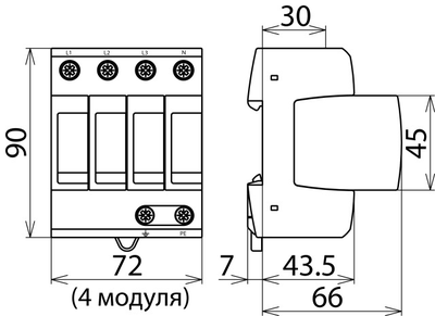 952400 УЗИП класса II DEHNguard M DG M TNS 275 для трехфазных систем TNS